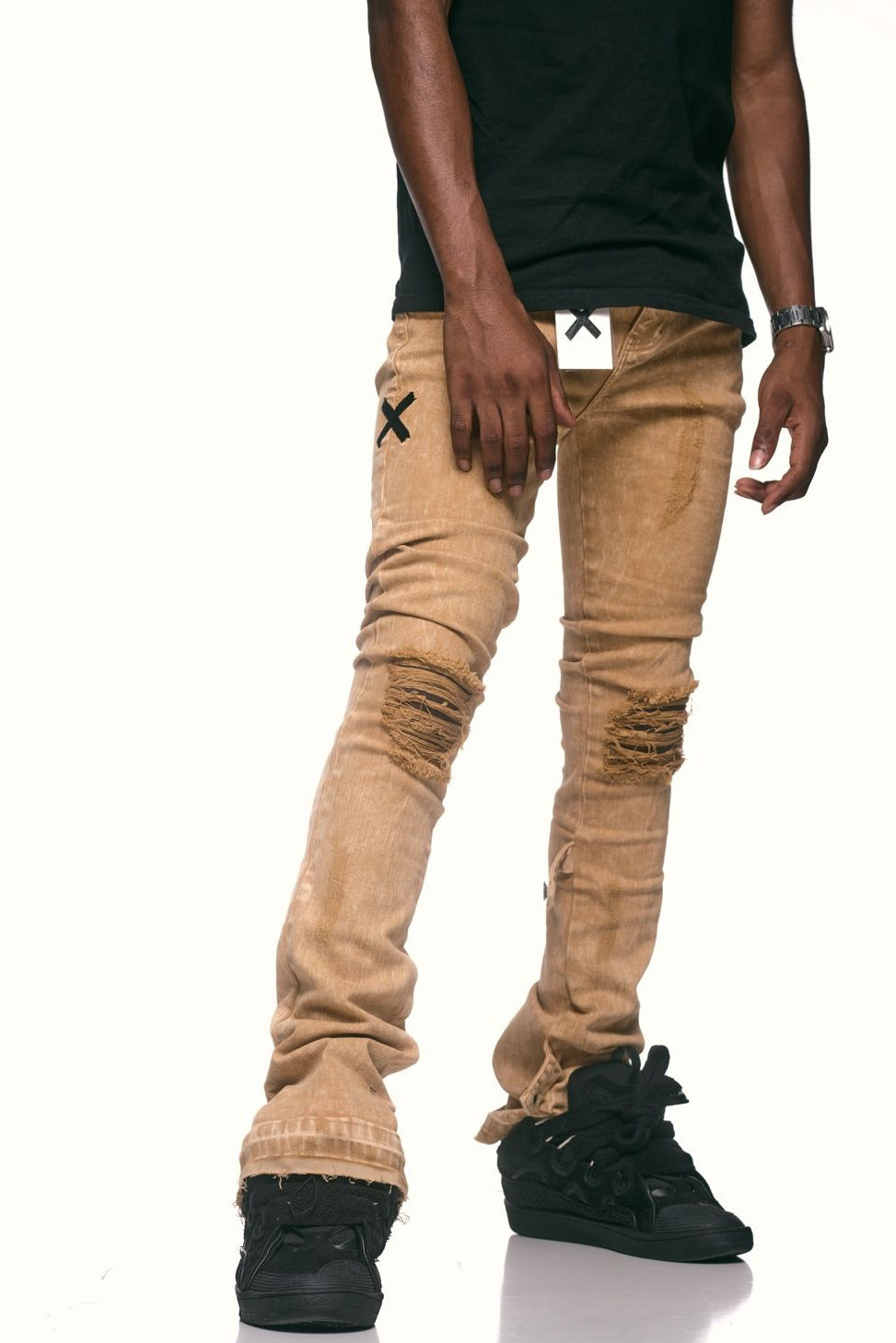 SandStorm Distressed Stack Denims